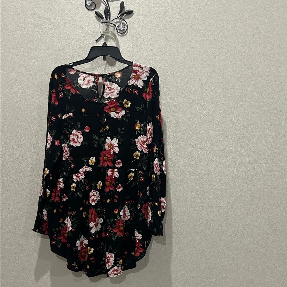 Floral Black Women's Top
